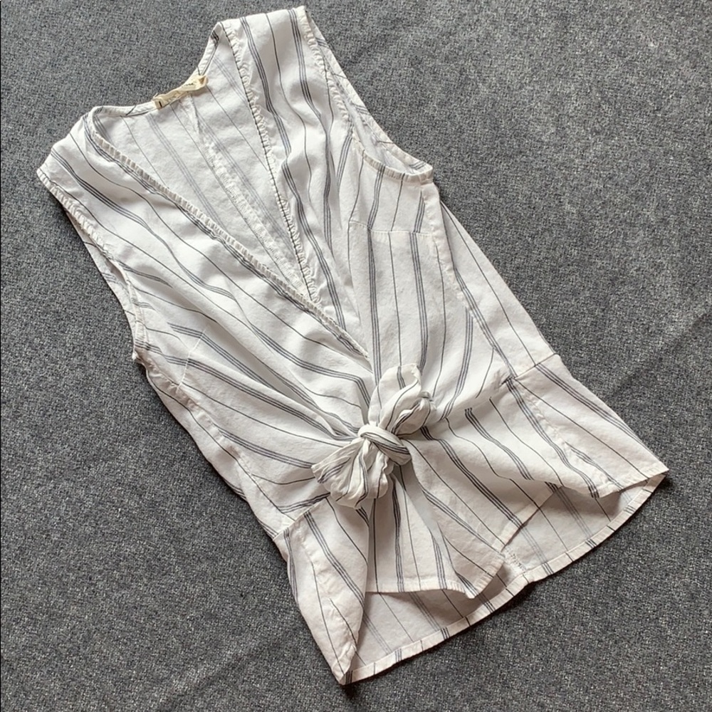 Striped Tank with Front Tie